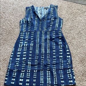 JCrew Blue Patterned Sleeveless Dress size 6